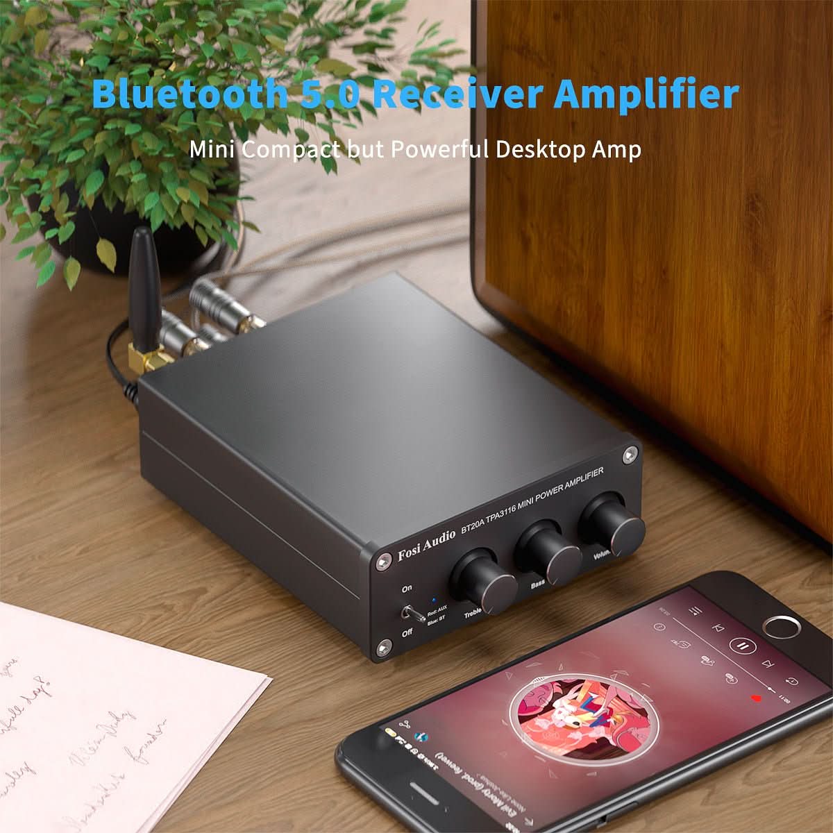 Fosi Audio BT20A Bluetooth Stereo Amplifier - Image 3