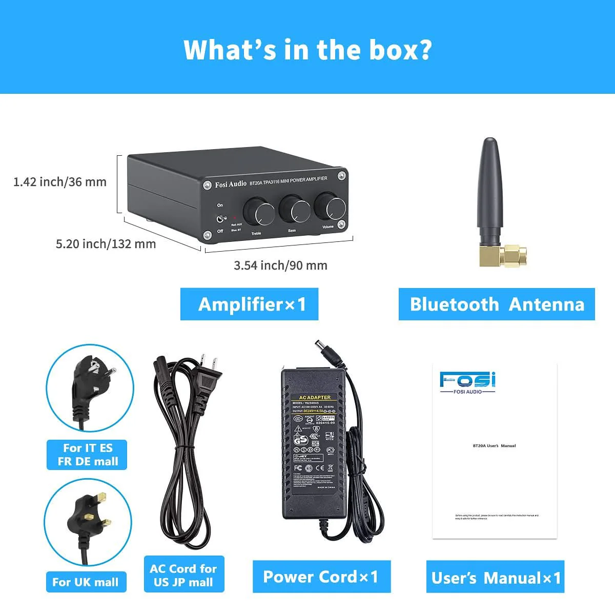 Fosi Audio BT20A Bluetooth Stereo Amplifier - Image 6
