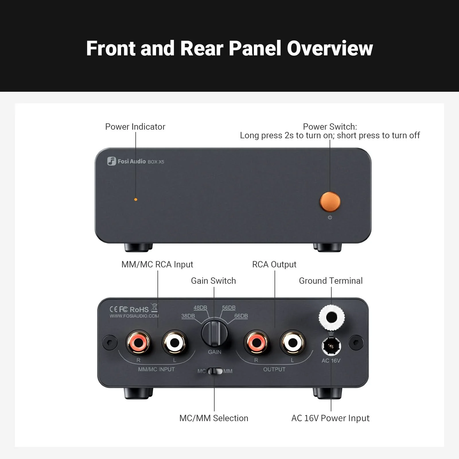 Fosi Audio Box X5 Phono Preamplifier - Image 7