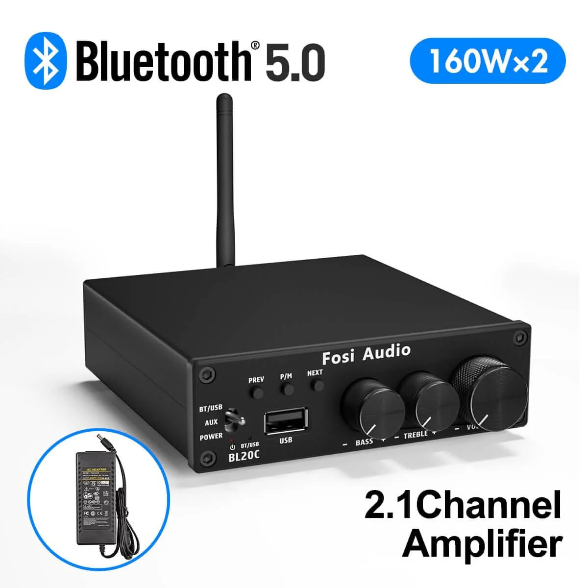 Fosi Audio BL20C Bluetooth USB Stereo Amplifier - Image 9