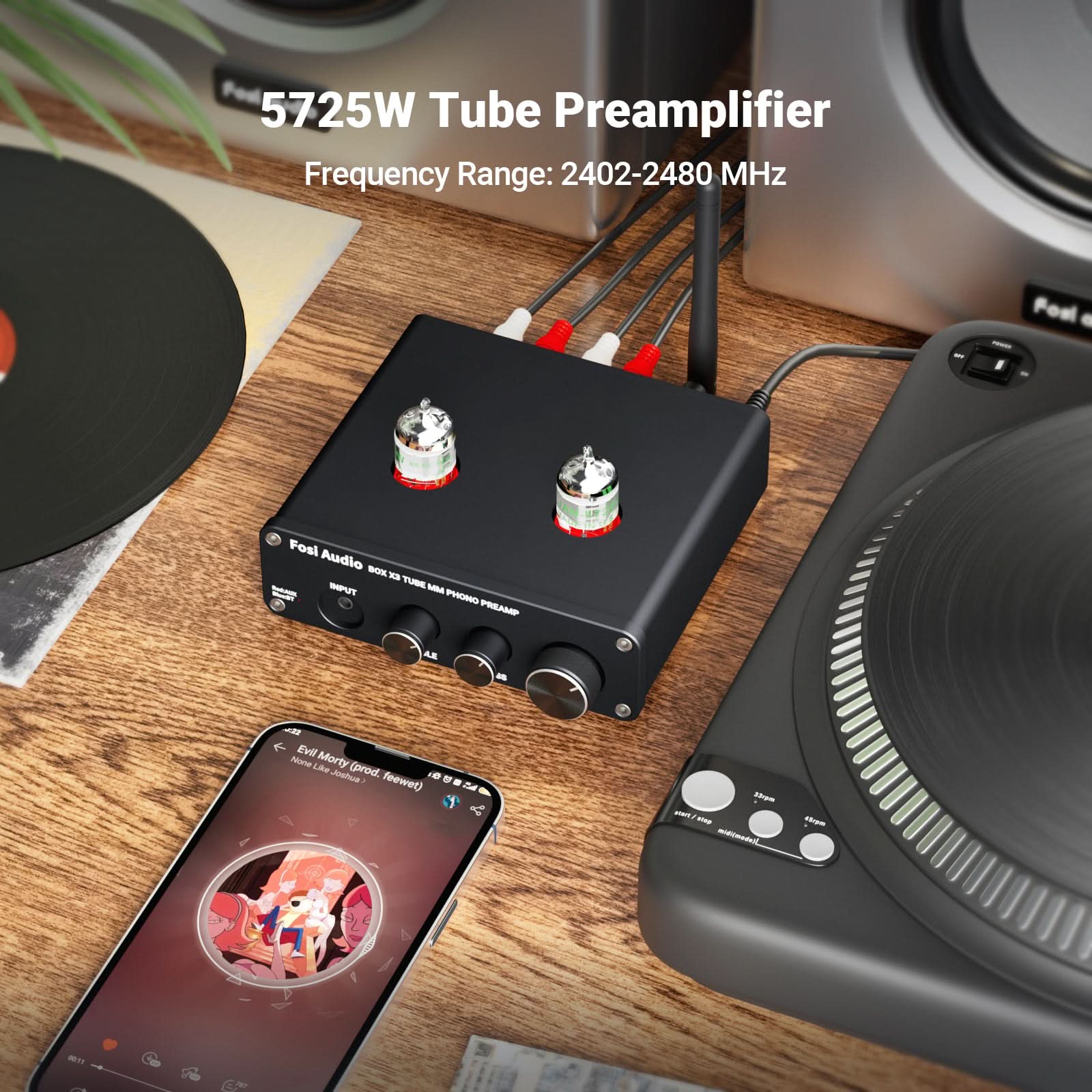 Fosi Audio Box X3 Bluetooth Vacuum Tube Phono Preamp - Image 3
