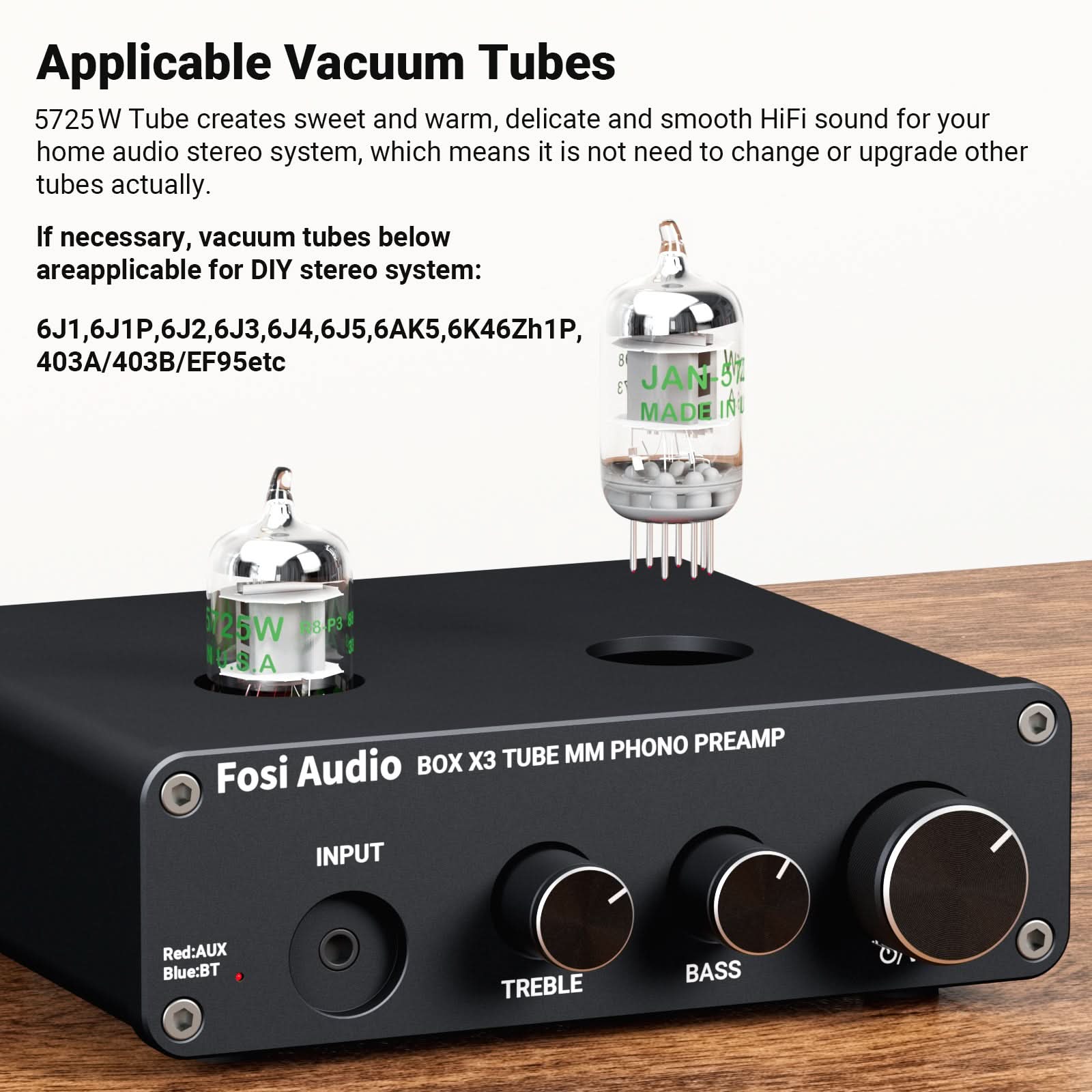 Fosi Audio Box X3 Bluetooth Vacuum Tube Phono Preamp - Image 6