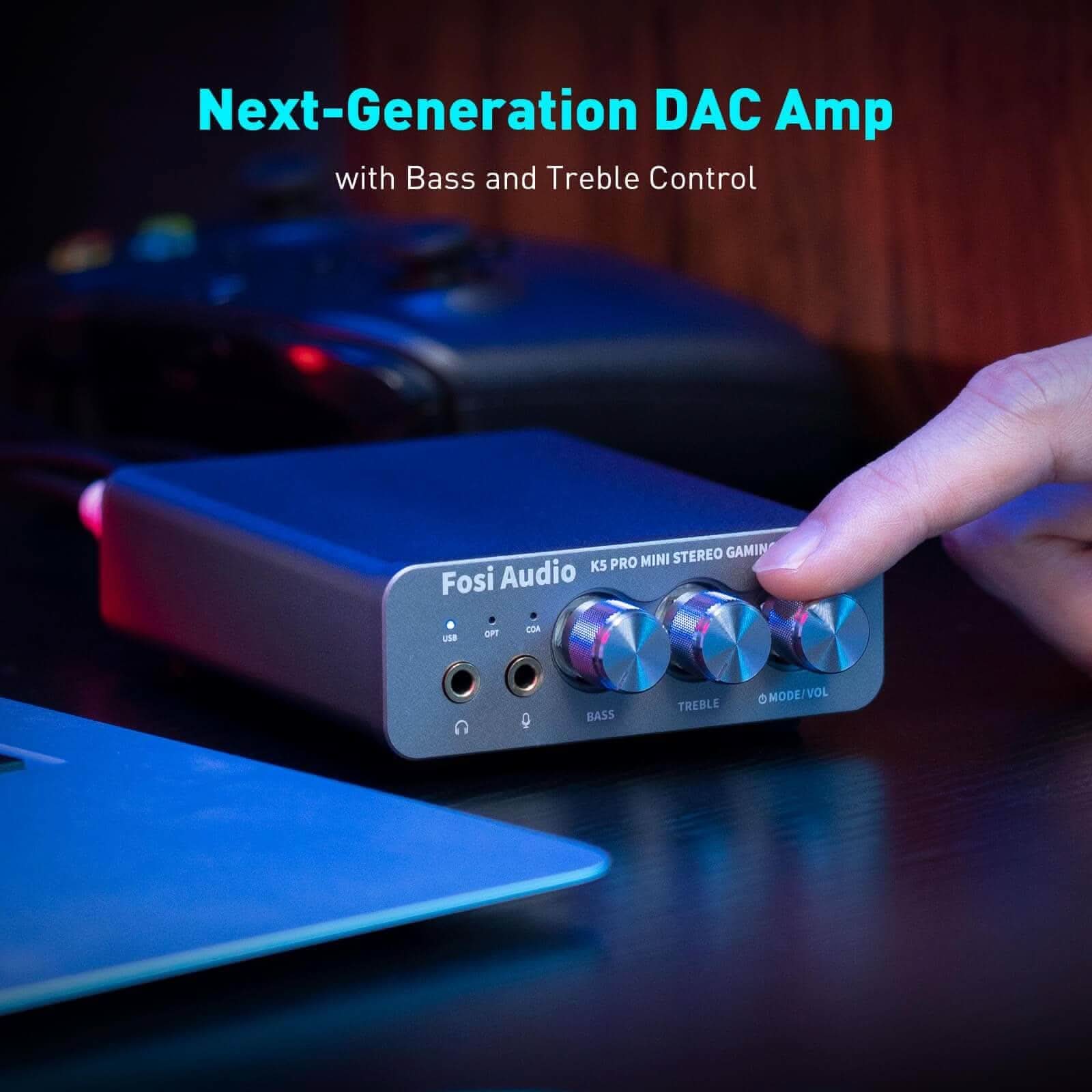 Fosi Audio K5 Pro Gaming DAC Headphone Amplifier - Image 8
