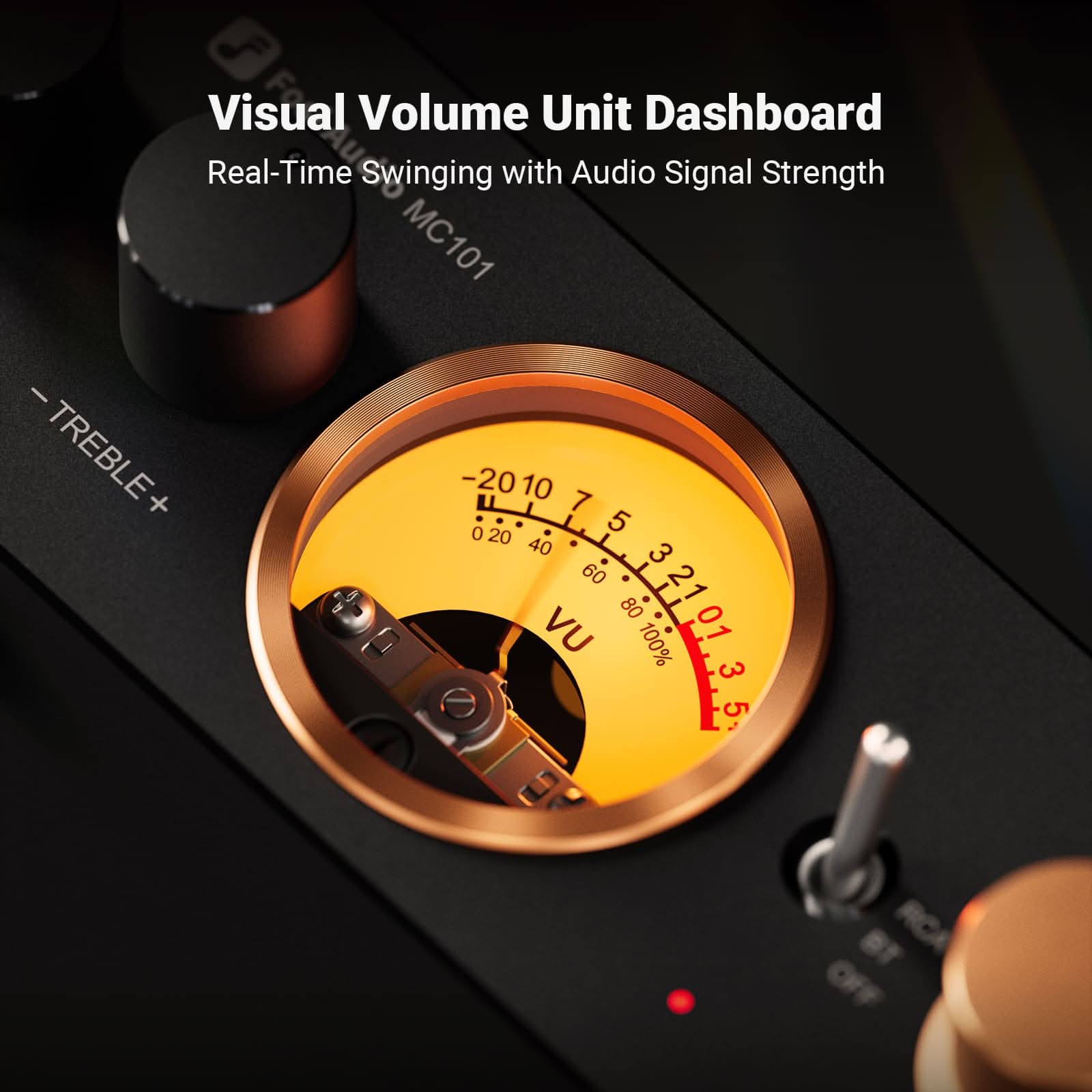 Fosi Audio MC101 VU Meter Stereo Amplifier - Image 3