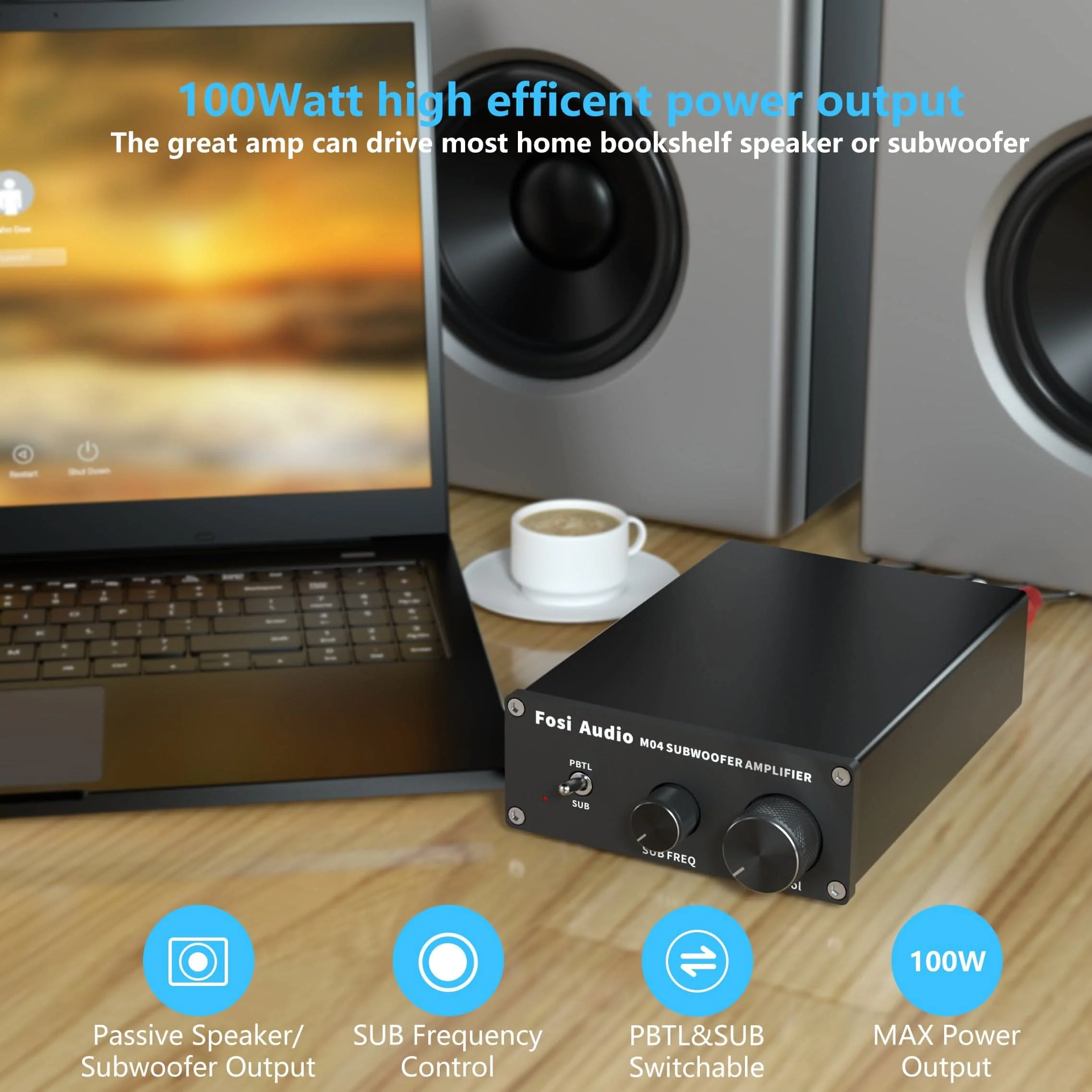 Fosi Audio M04 Subwoofer Power Amplifier - Image 4