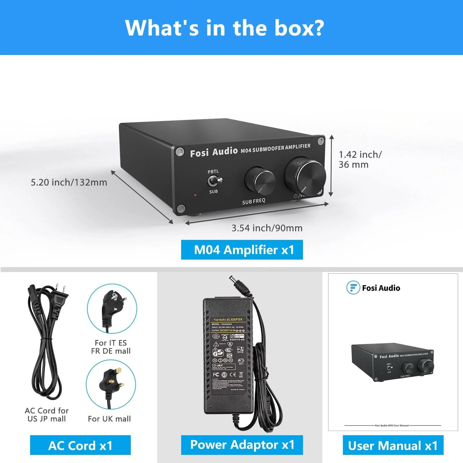 Fosi Audio M04 Subwoofer Power Amplifier - Image 7