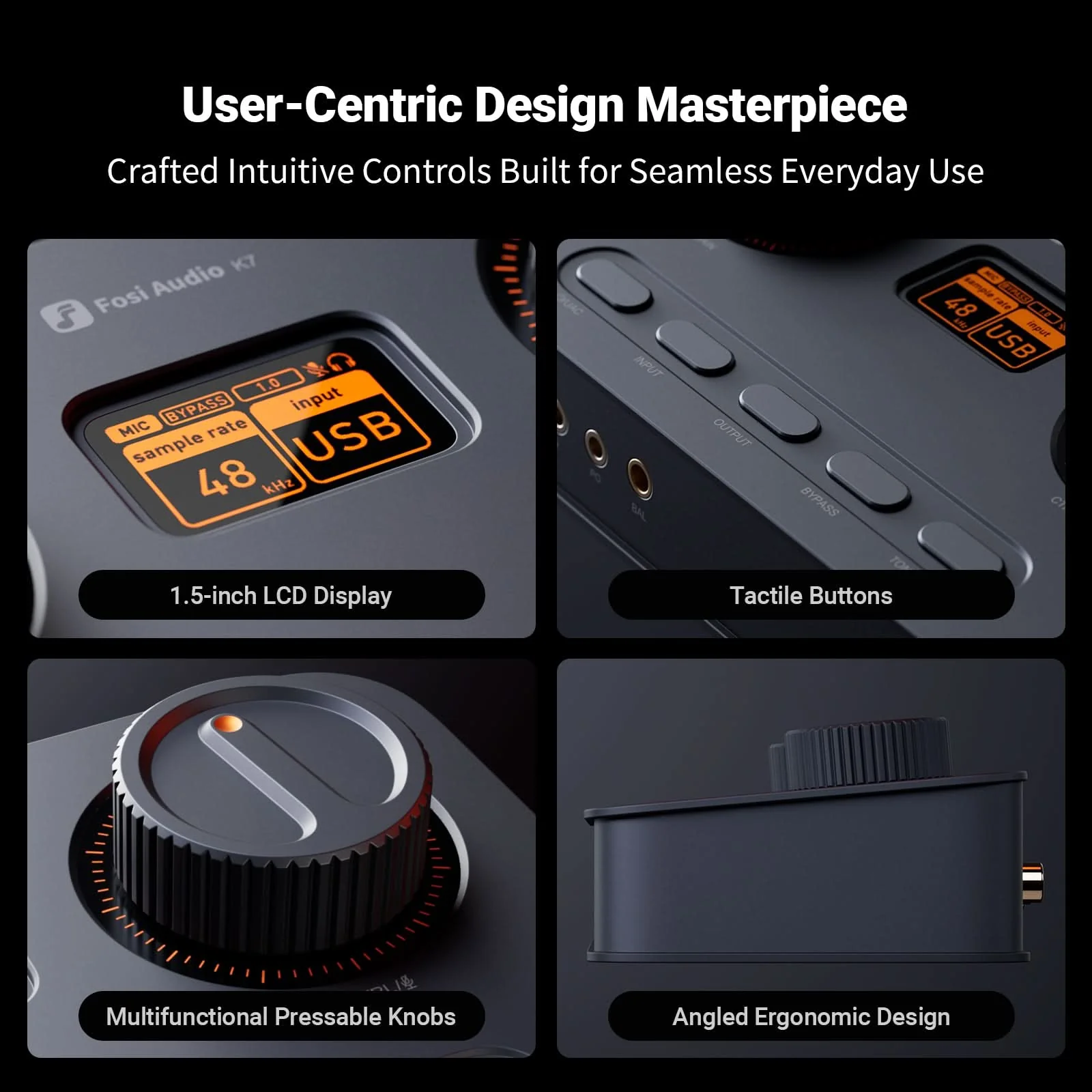 Fosi Audio K7 Desktop DAC Headphone Amplifier - Image 4
