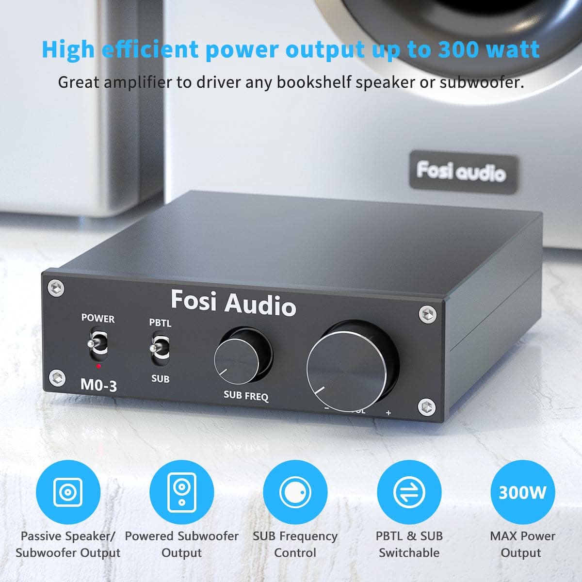 Fosi Audio M03 Subwoofer Mono Amplifier - Image 5